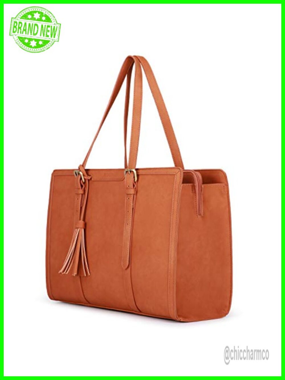 ECOSUSI Laptop Bag For Women 15.6 Inch Work Tote PU Leather Computer Purse